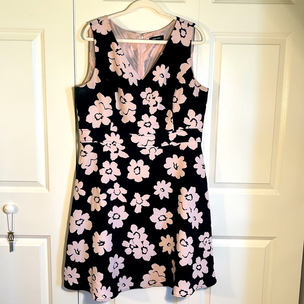 Nine West Plus Size Daisy-Print Fit & Flare Dress 16